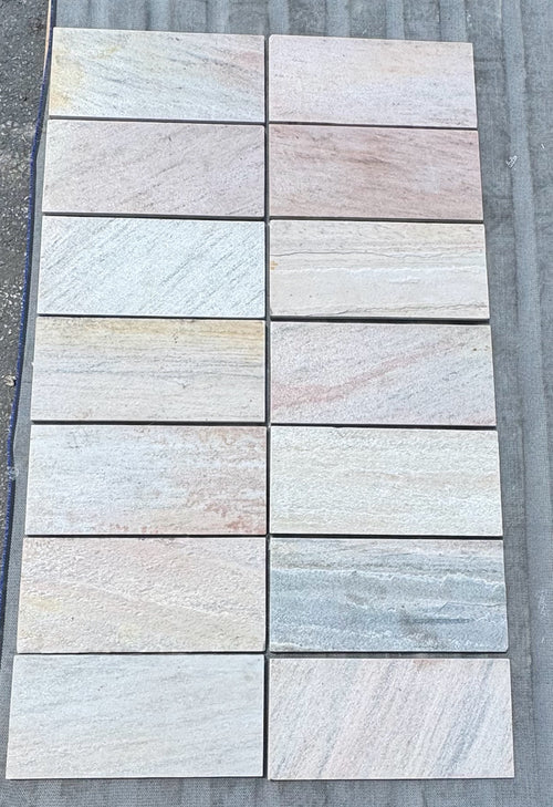 Albino Mix | Gekloven | 170x370x10-25mm | Kwartsiet
